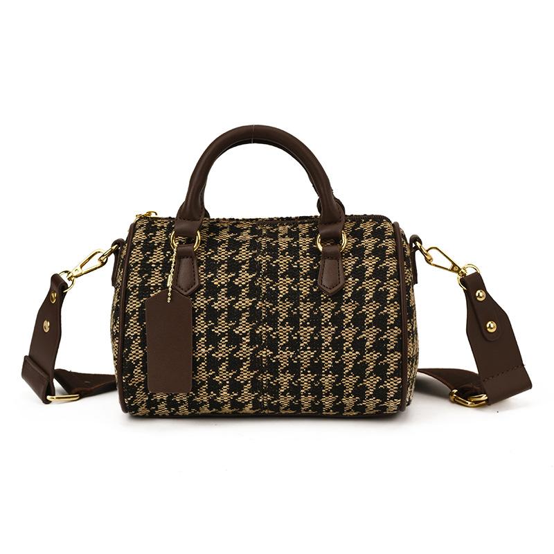 Plaid Canvas Niche Portable Pillow Bag Women's New Versatile Fashion Shoulder Messenger Bag