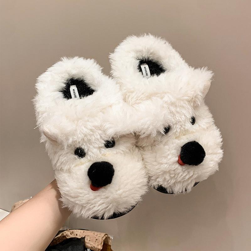 Women's Cute Cartoon Plush Slippers - Warm and Warm Countertop Cotton Winter Home Slippers Girls Sweet Thick Bottom Plush Casual Indoor Shoes