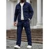 Herren Cargo-Taschen Arbeitskleidung Jacke und Hose Zweiteiliges Set