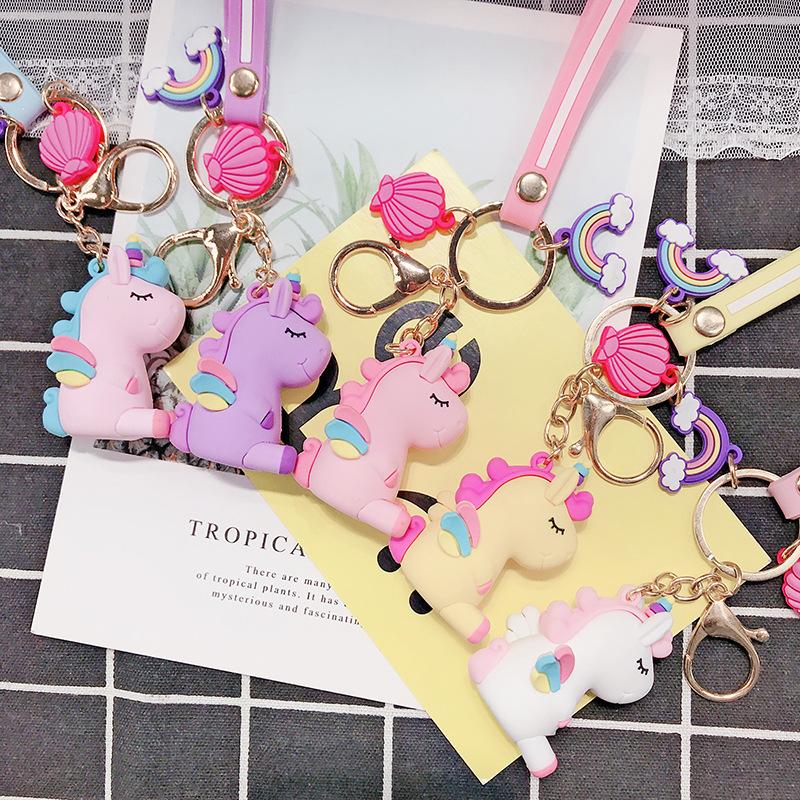 Fantasy Unicorn Key Chain Soft Silicone Rainbow Girl Heart Bag Keyring Cute Gift Fantasy Unicorn Key Chain Soft Silicone Rainbow Girl Heart Bag Keyring Cute Gift