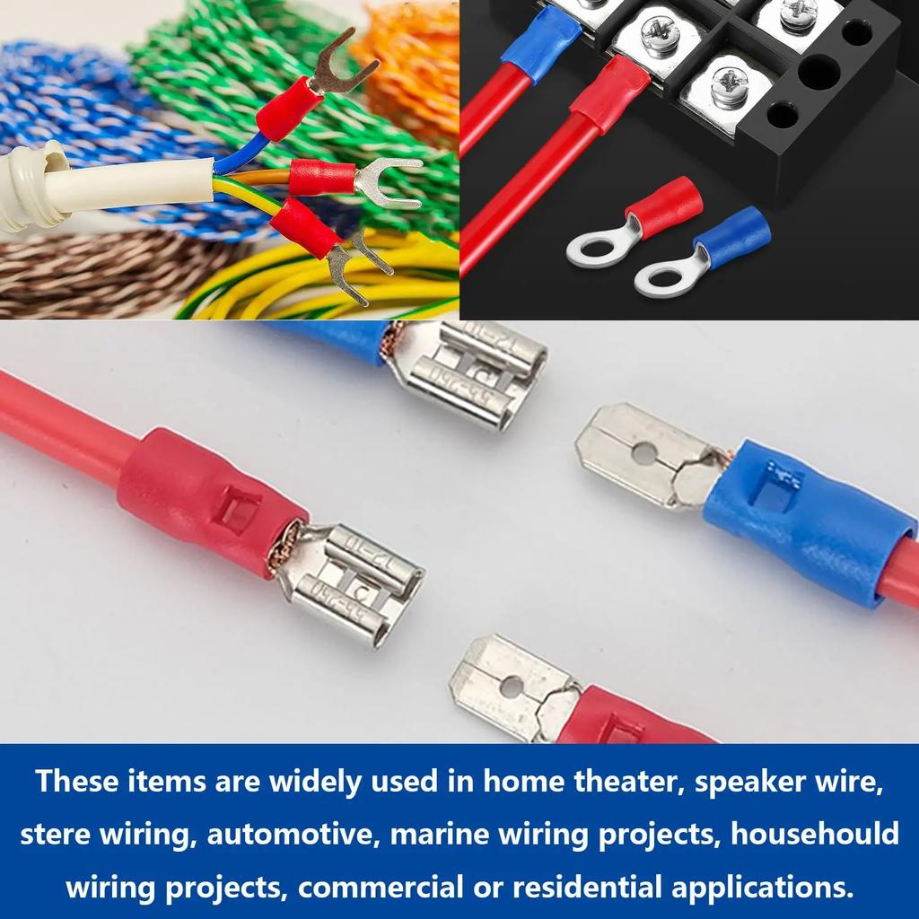 280pcs Electrical Tube Insulated Terminal Crimp Terminals Red Blue Yellow Durable Wire CableConnector Terminal Connectors