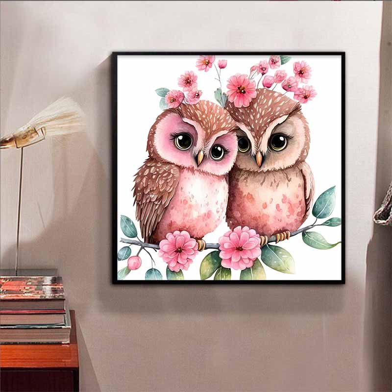 New Arrival 5D DIY Full Circle Diamond Painting "Painted Owl" Embroidery Cross Stitch Home Decor Gift