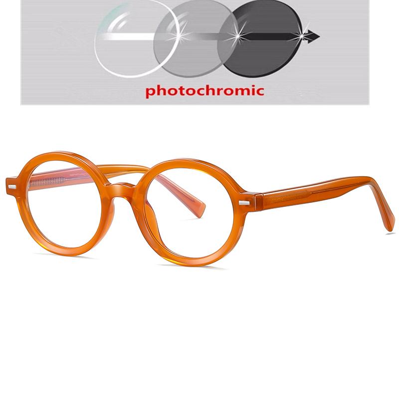 Women Men Anti Blue Rays Round Prescription Glasses For The Nearsighted Rivet Frame Student Myopes Lunettes 0 -0.5 -0.75 To -6.0