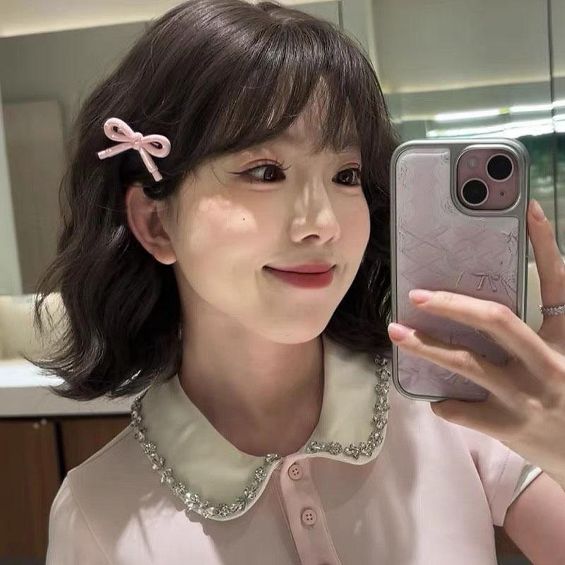 Korean Print Bow Hair Clip Clamp Children Simple Bowknot Barrettes Hairpins For Girls Side Clip Baby Cute Hair Acccessories