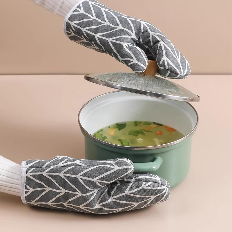 Matlagningsbakhandskar Ugnsvantar Mikrovågshandskar Högtemperatur Värmebeständiga Linnehandskar Hem Kök Verktyg Bakformar