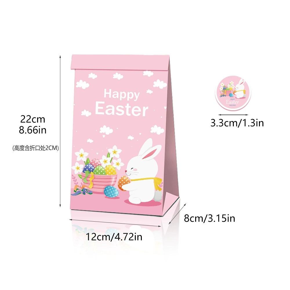12 Stück Oster-Papiergeschenktüten für Kinder Süßigkeiten-Keks-Verpackung Hasenbox Partygeschenk Geschenkboxen Frohe Ostern Geburtstagsparty Dekor