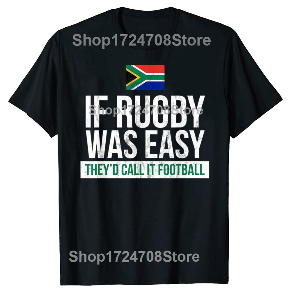 Funny South Africa Rugby Graphic T-shirts Men Women's Fashion Casual Tshirt 100% Cotton Loose Oversized T Shirt