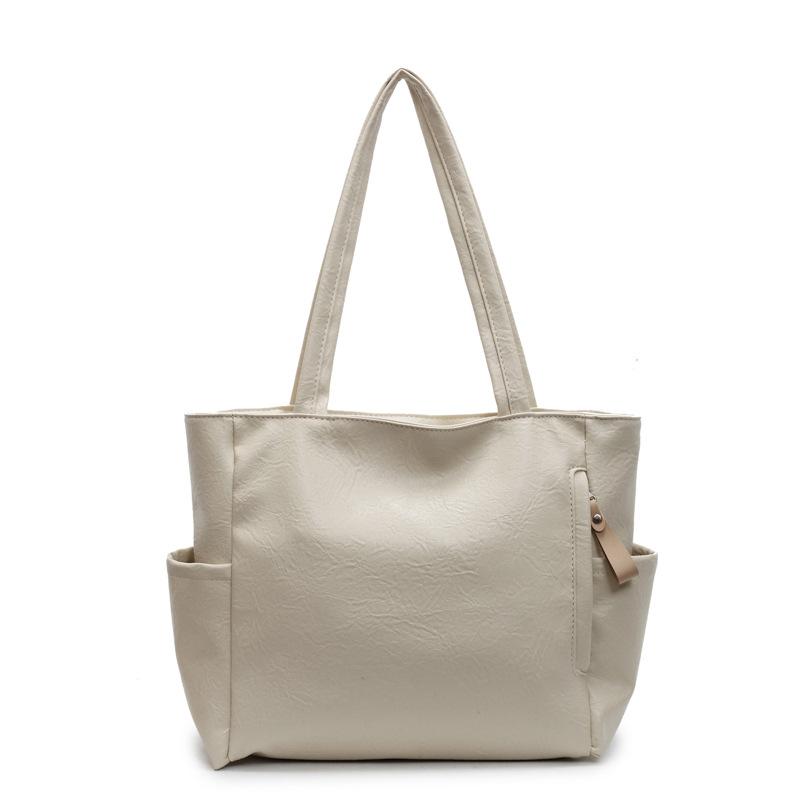 Women's bag large-capacity tote bag new simple and versatile work commuting shoulder bag textured tote bag