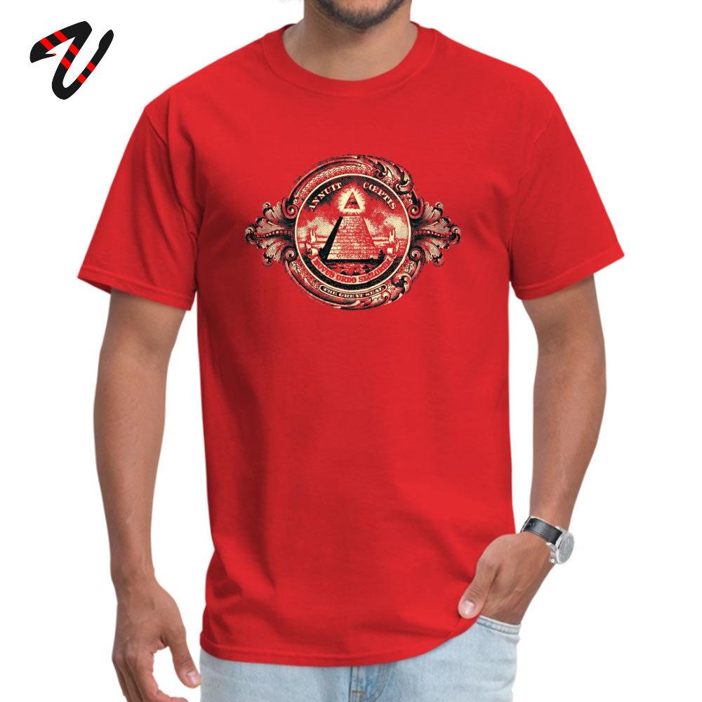 Oberteile Shirt Günstig O-Ausschnitt Individuell Kurzarm Laura Koi Mann T-Shirt Allsehendes Auge Pyramide Dollar Freimaurer Gott Bedrucktes T-Shirt