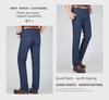 Perky Kangaroo Men's Ice Silk Stretch Jeans for Spring/Summer - Middle-Aged Business Casual Denim Pants