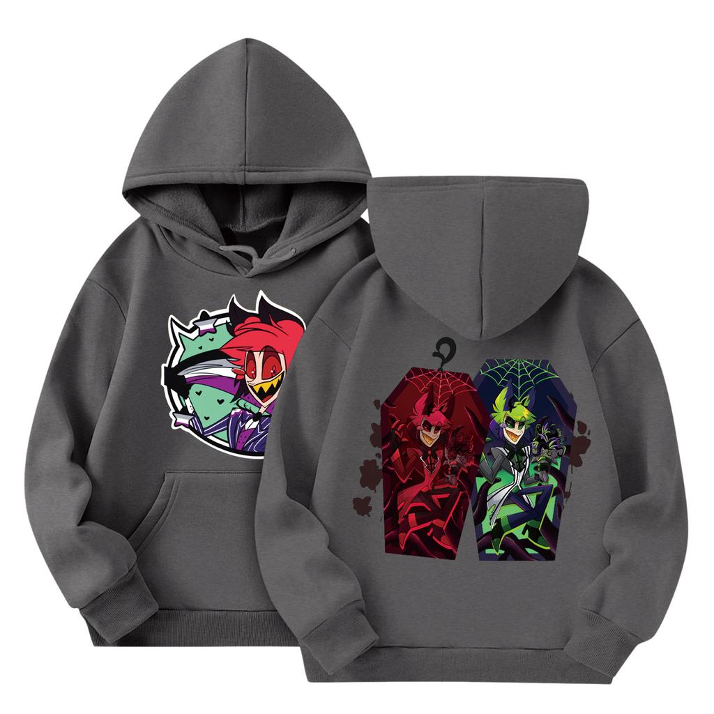 Child Fashion Lightweight Long Sleeve Pullover With Pockets Print Hoodie