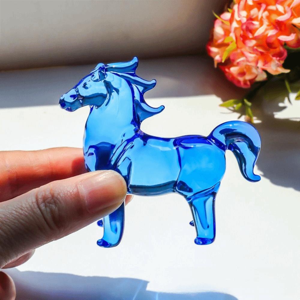 Sturdy Crystal Horse Statue Colorful Decorative Horse Shape Crystal Artwork Office Decoration