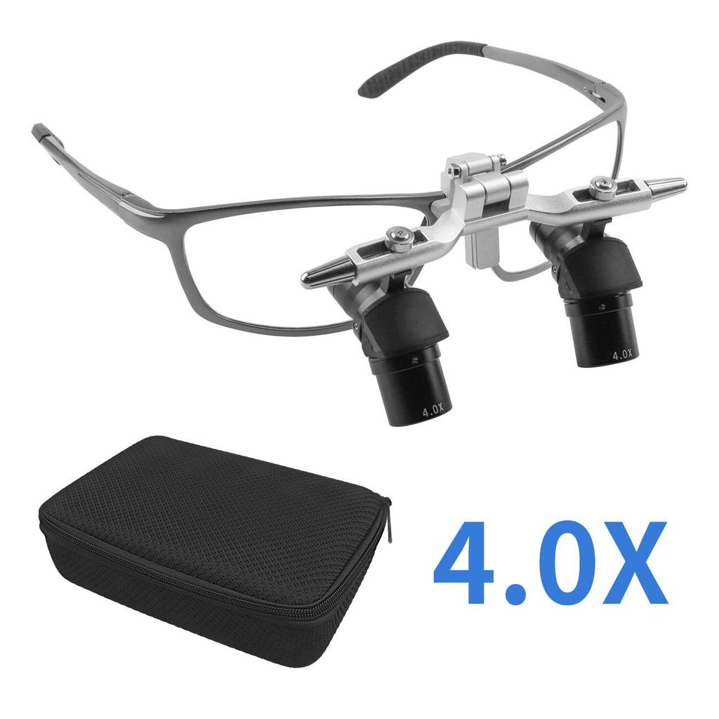 4X/5X6X Dental 48° Ergo Loupes Working Distance 350-450mm Surgical Head Mounted Loupes, 5W LED Headlamp Adjustable Optical Loupes