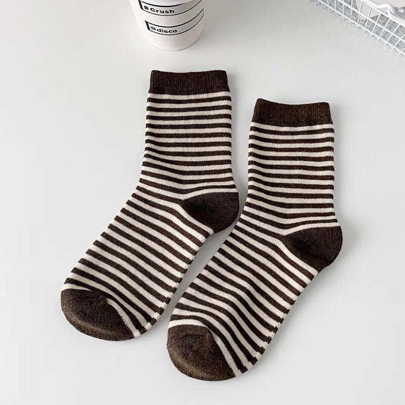 Retro Striped Mid-Calf Socks One Size