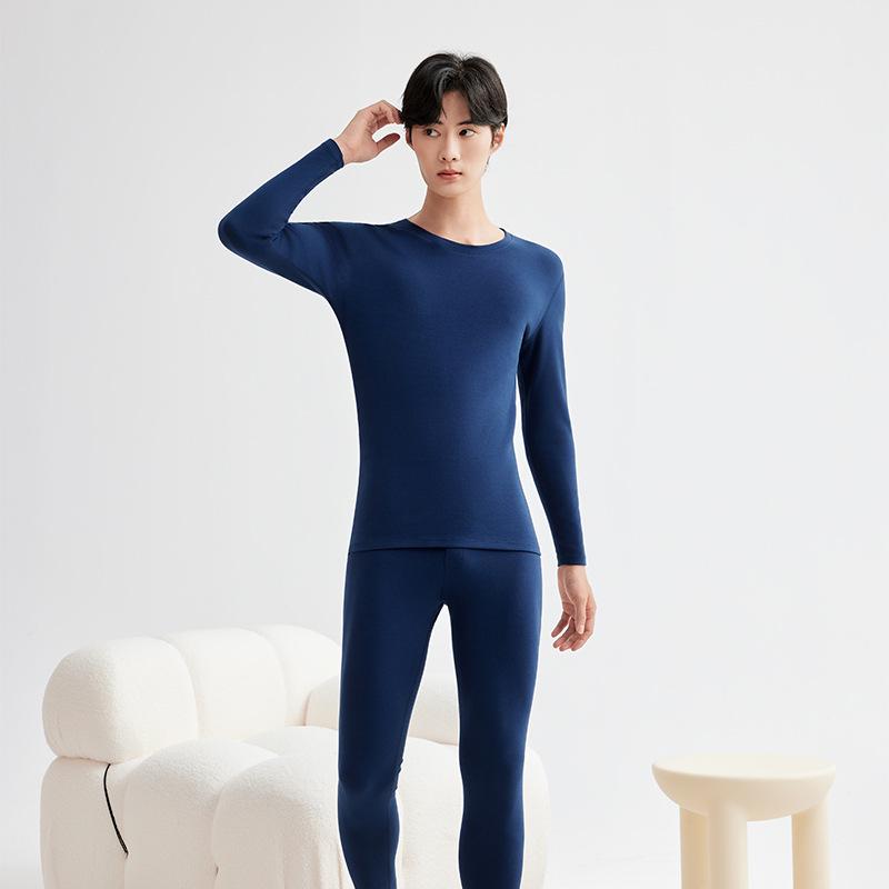 280g Warm Cotton Round Neck Thermal Underwear Set for Men and Women – Autumn/Winter.