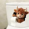 Schattige Dierlijke Toiletstickers Waterdicht Grappige Walvis/Schotse Hooglander/Krab Toiletdeksel Decals DIY Zelfklevende Badkamer Wandstickers