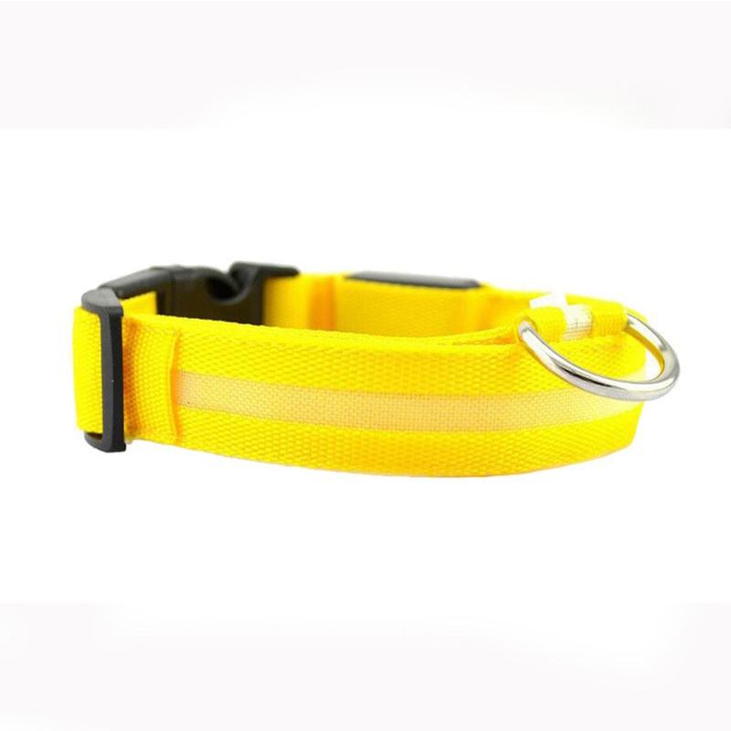 Leopard Led Dog Collar Luminous Adjustable Glowing Collar For Dogs Pet Night Safety Nylon Collar Luminous Led Bright Dog Collar