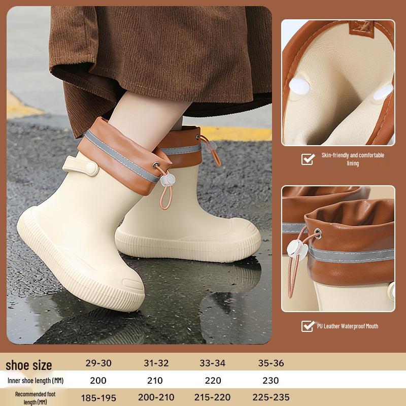 Children's Waterproof Rubber Rain Boots - Non-slip, Warm, High-top Waders for Toddlers, Boys, and Girls.