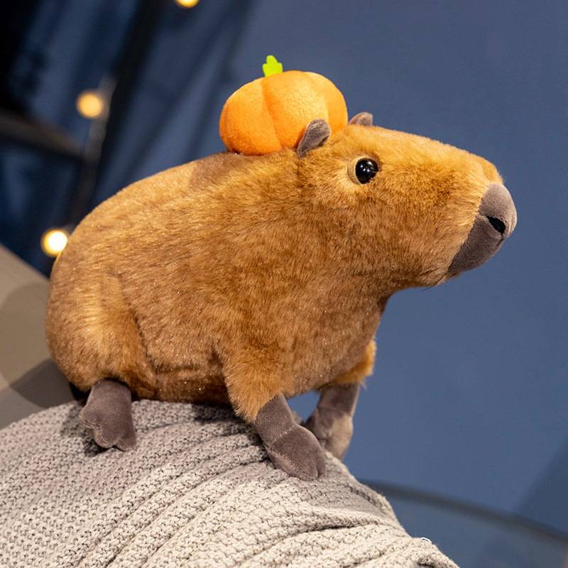 Plush Tangerine Capybara Toy Cartoon Animals Fill Doll Companion Gift Sleeping