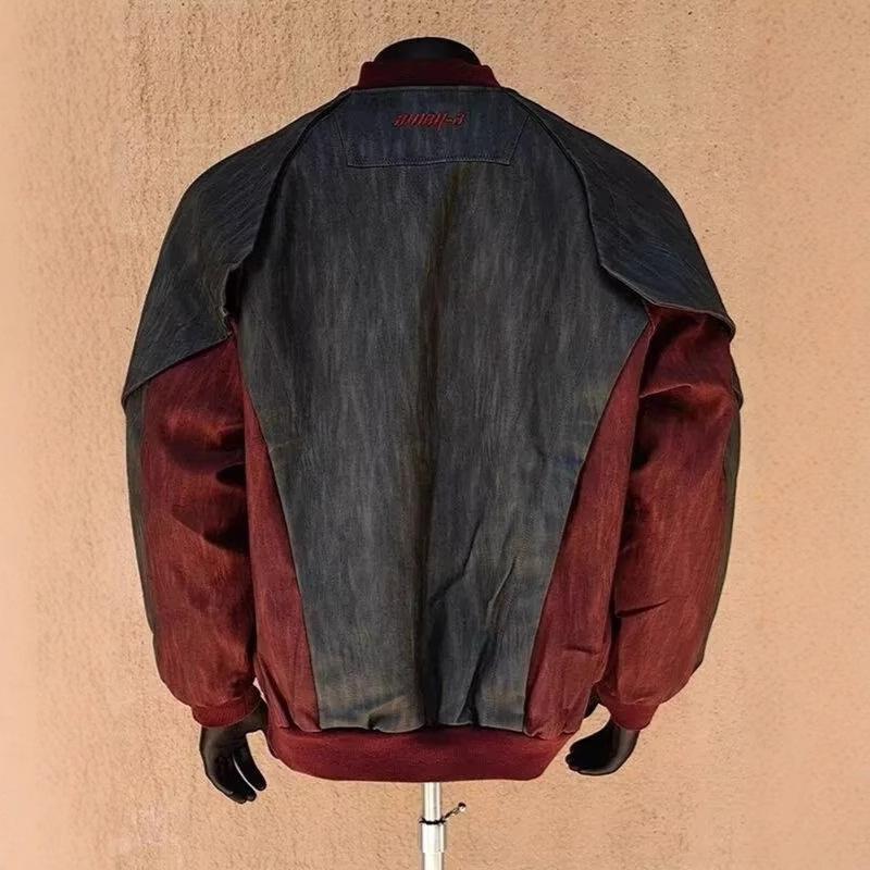 Baseball-Uniform Bomberjacke Schöne Kurze Lederjacke für Herren