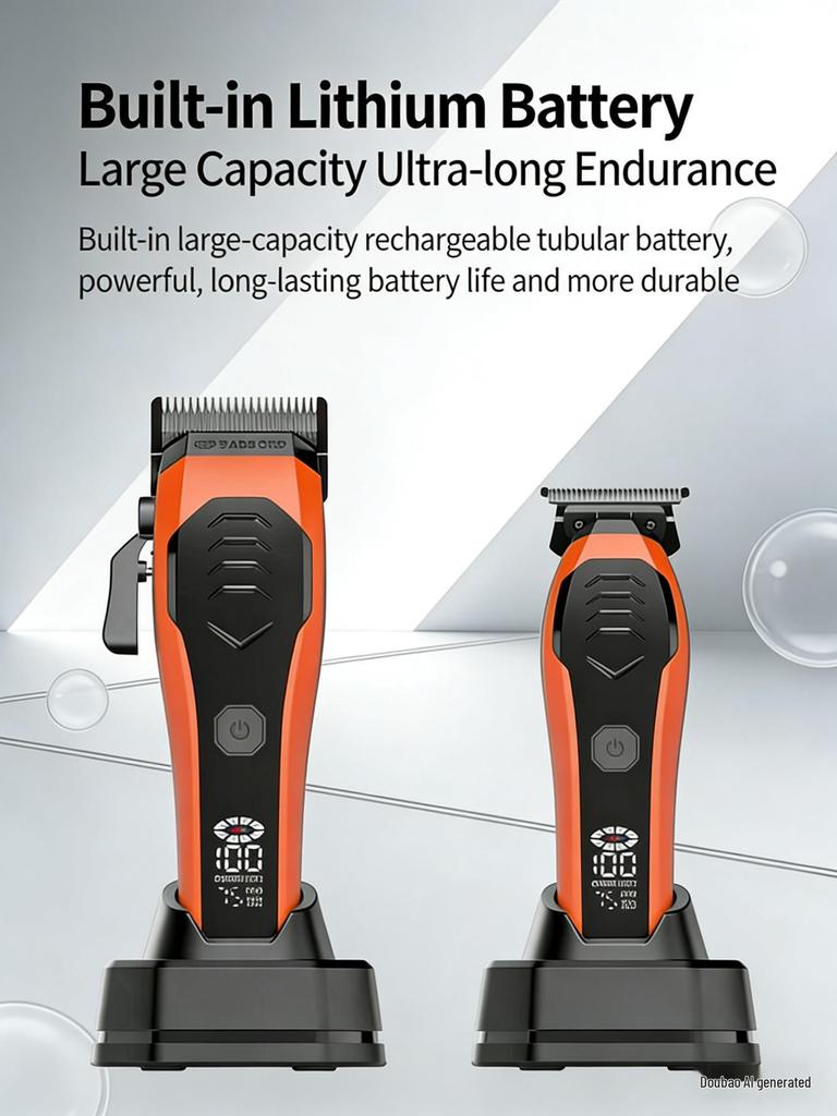 Professional Electric Hair Clipper Set for Barbers - Includes Carving Tool