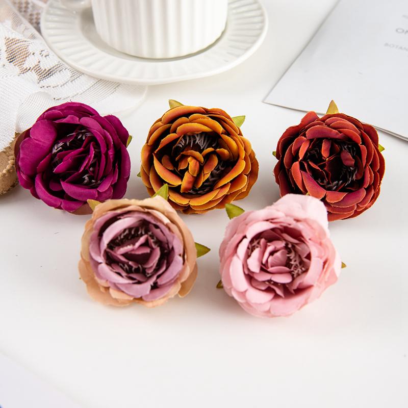 Silk Artificial Rose Heads Festival Arches Decor Home Arrangement Wedding Bridal Bouquets Diy Gift box Headdress Wrist Flowers