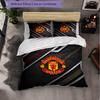 Vzor Manchester United 3dílná sada povlečení Měkký povlak na přikrývku z mikrovlákna s povlaky na polštáře do ložnice