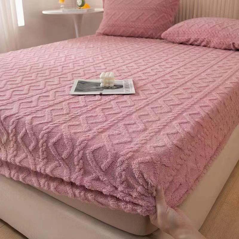 Tafu Velvet Coral Velvet Milk Velvet Bed Sheet with Winter Flannel and Thick Winter Protective Cover