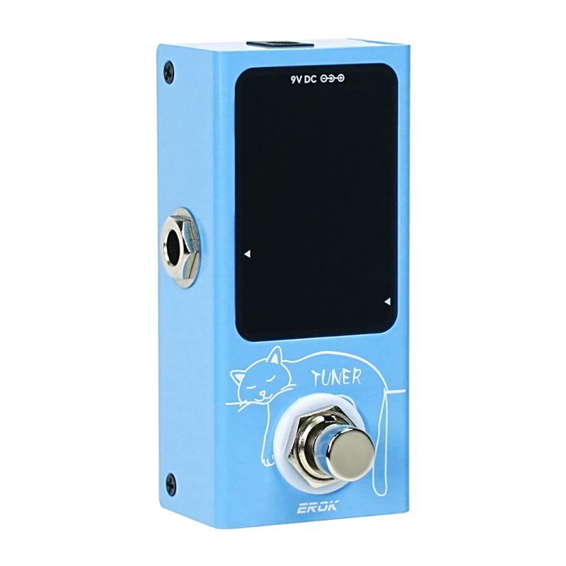 EROK Mini Chromatic Tuner Pedal Effect LED Display True Bypass Guitar Tuner for Guitar Bass Accessories Musical Instrumen