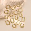 Geometric Irregular Hammered Stainless Steel Oil Press Stud Earrings, Cold Style Jewelry Ornaments