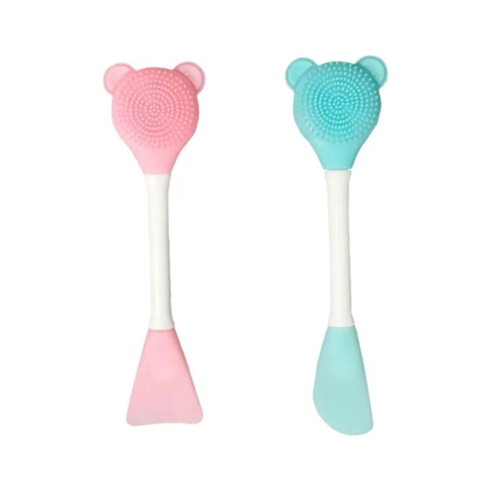 Facial Cleanser Pore Cleaner Exfoliator Cute Bear Shape Silicone Face Cleansing Brush Face Scrub Washing Brush Skin Care Tool