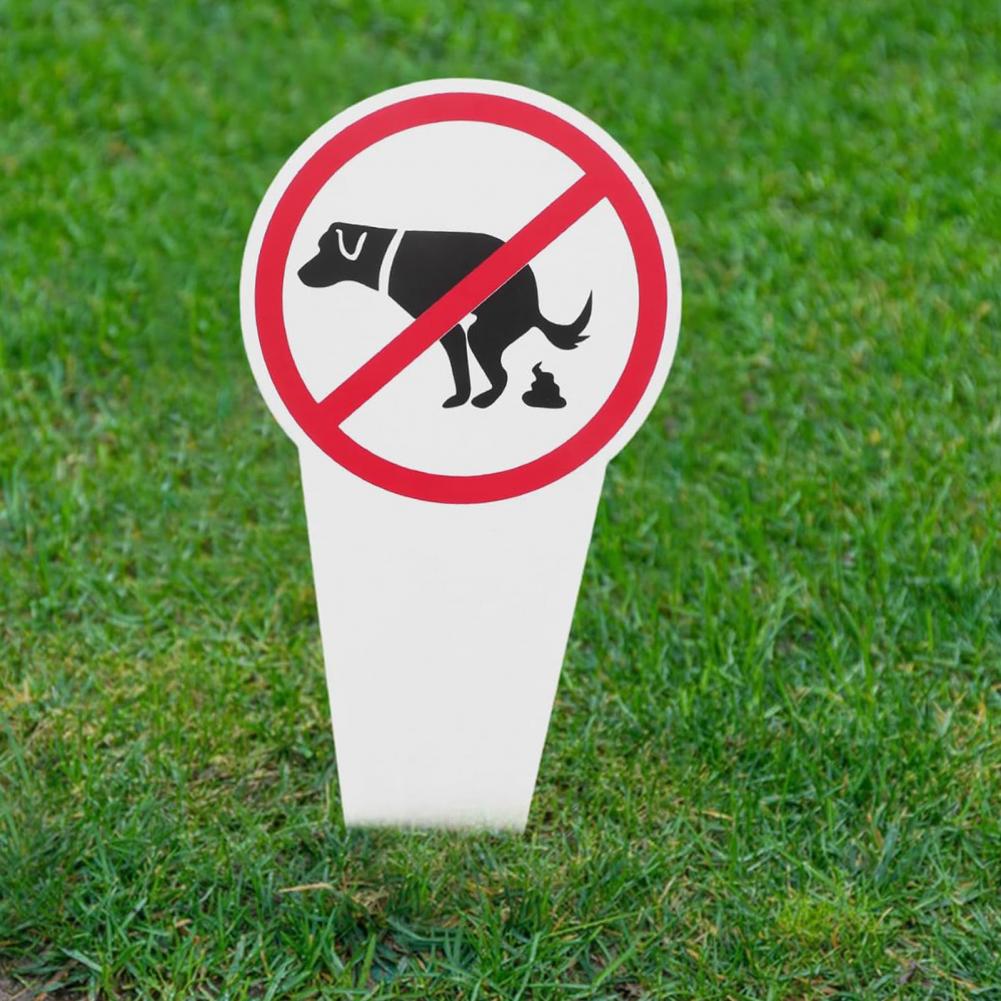 1/2/3Pcs 30*15cm No Dog Poop Sign Stake Double Sided Outdoor Garden Yard Stop Dog Pooping Warning Sign Spike Indicator Decor