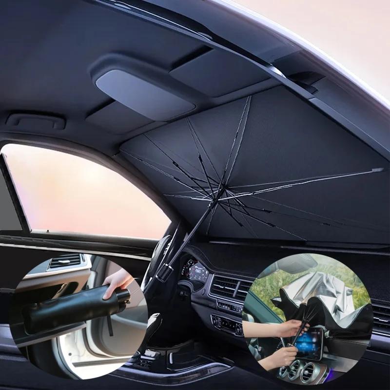 Car Sunshade Umbrella Windshield Folding Front Parasol Umbrella Type Sun Shade For Car Window Summer Sun Protection Accessories