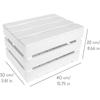 Coffre de rangement - CREATIVE DECO - Vintage - Bois massif - 40 x 30 x 22 cm - Blanc