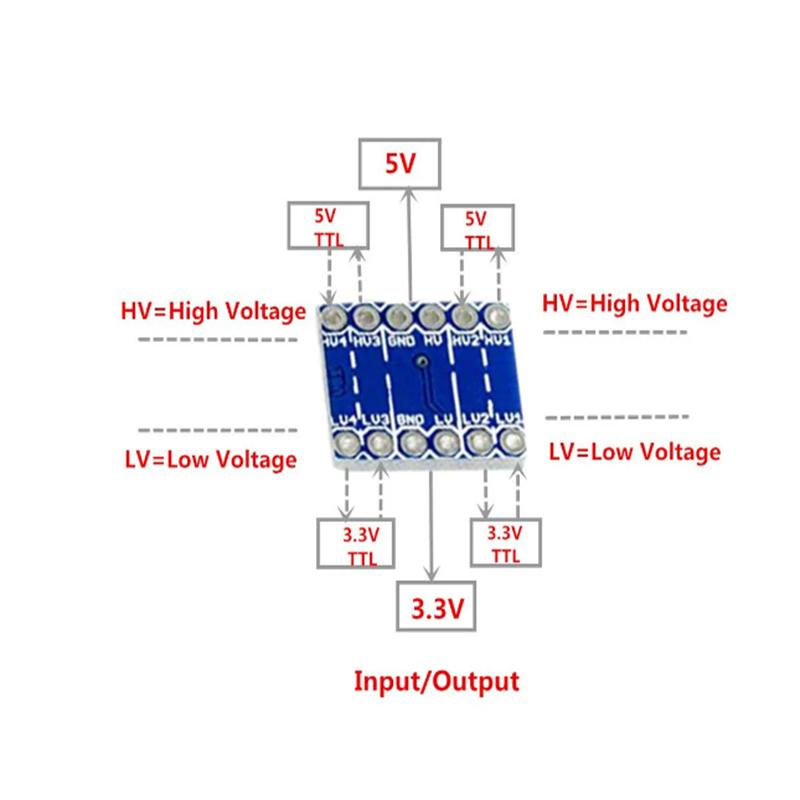 10pcs 4 channel IIC I2C Logic Level Converter Bi-Directional Module 5V to 3.3V