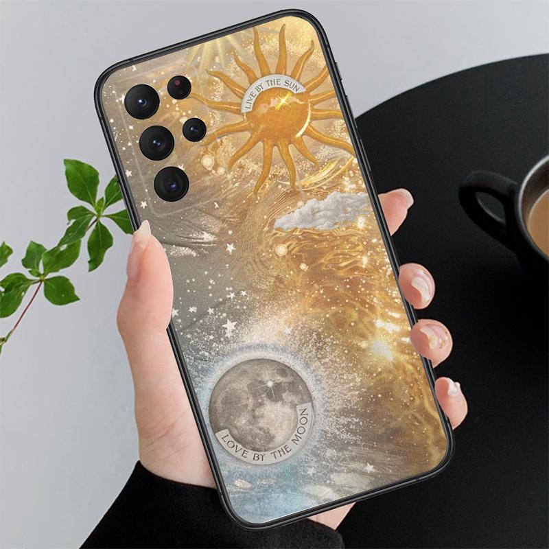 Moon and Sun Aesthetic Phone Case For Samsung Galaxy S25 S24 S23 S22 S21 Ultra S24 S23 S22 S21 S25 Plus S24 S25 FE