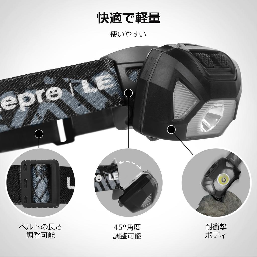 Lepro LED-Stirnlampe mit Batteriebetrieb, 2er-Set, Ultra-Hell, 6 Beleuchtungsmodi, Wasserdicht, Leicht, für Camping, Outdoor-Aktivitäten, Laufen, Kinder