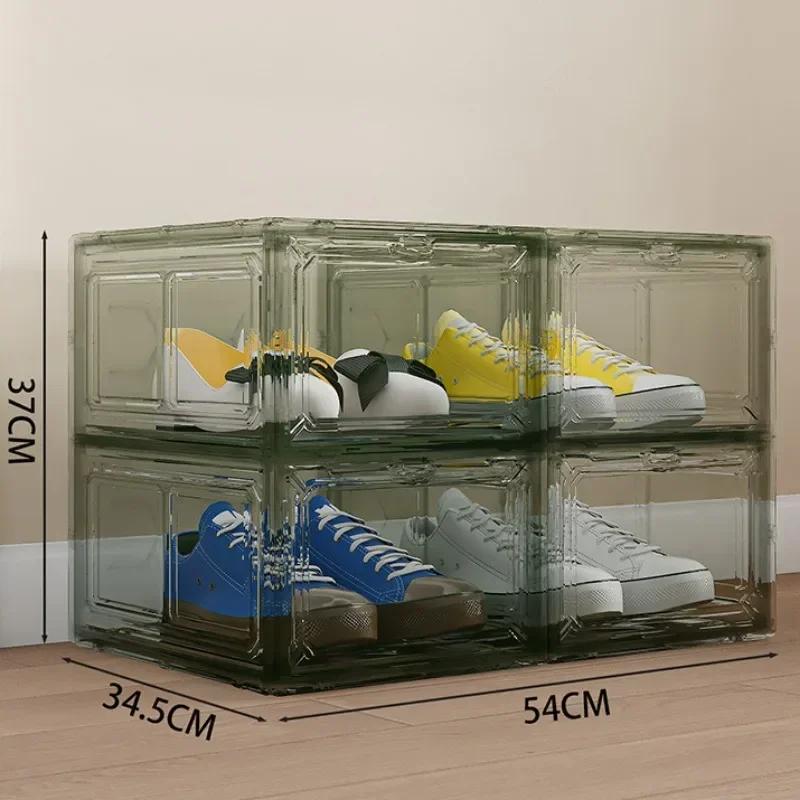 Transparent Shoe Box Stackable Dustproof Moisture-proof Thickening Shoe Boxes Free Combination Magnetic Snap Simple Display Box