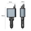 180W 5 In 1 Bluetooth Car Super Fast Charger Retractable With Digital Display USB PD Type C Cable Fast Charging Adapter