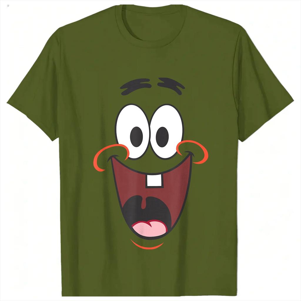 Spongebobs Patrick Big Face Smile T Shirt Harajuku TShirts Short Sleeves Y2K Funny Tops Summer Comfortable Plus Size Tees