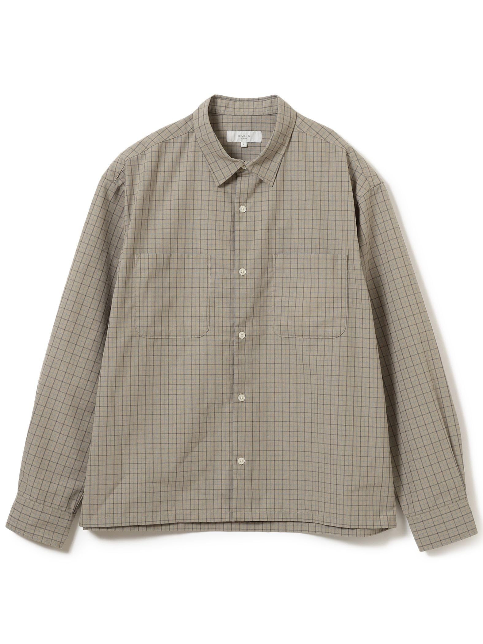 

B:MING LIFE STORE by BEAMS Men s Check Short Shirt, Beige, Size S