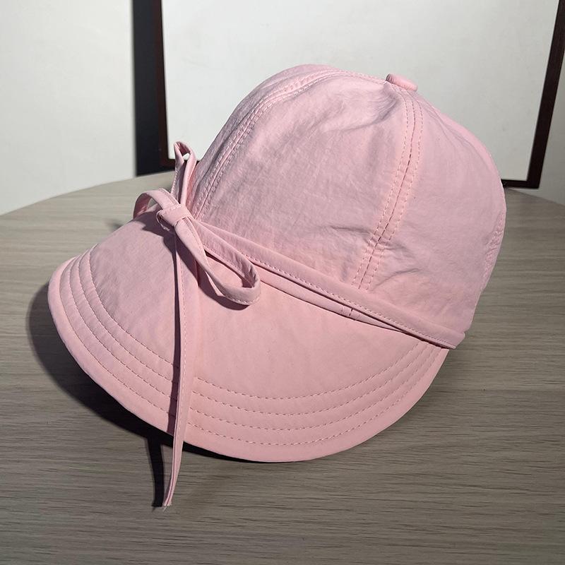 

RICYGVM Women Bowknot Duck Tongue Hat Summer Sun Protection Peaked Hats Fashion Girls Outdoor Quick Drying Fisherman Cap Visors One Size розовый