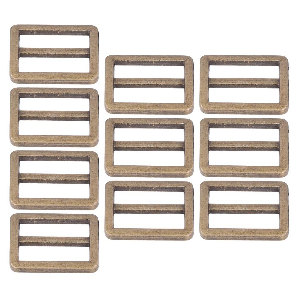 10pcs Durable Metal Tri-Glide Slide Buckle Glossy Finish Adjustable Buckle DIY Project