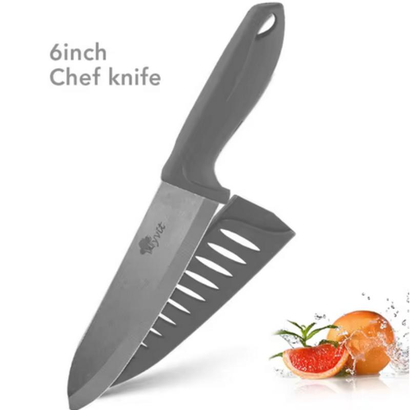 Ceramic Knife 3 4 5 6 Inch Sharp Kitchen Chef Knives Utility Slicer Paring Serrated Bread Meat Cleaver with Sheaths Black Blade