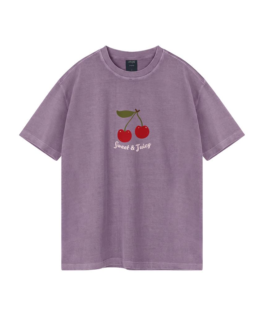 WILDROCK Juicy Cherry Pigment Oversized Short Sleeve T-Shirt (Cropped) (Type B)