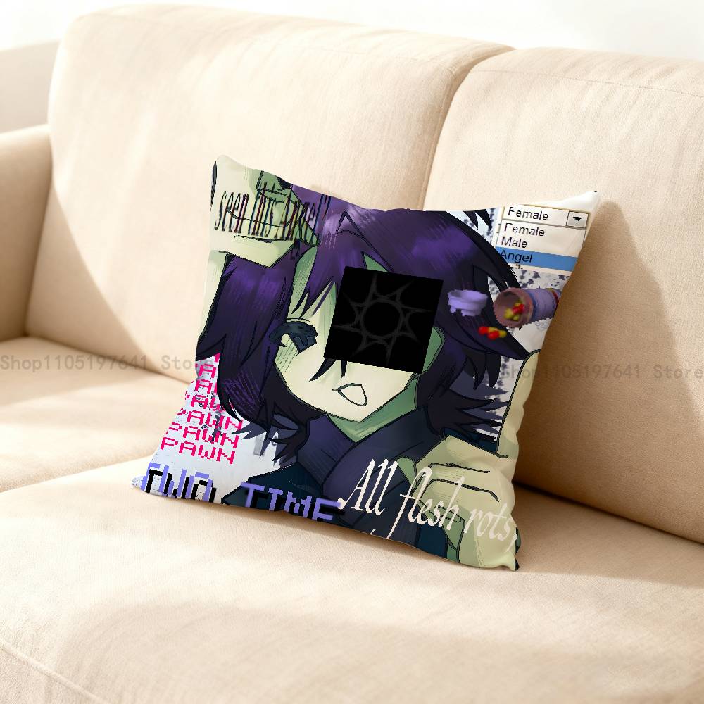 T-Two T-Time Pillow Case Cute Cartoon Anime peripheralsBedroom Sofa Decorative Cushion Cover Soft Cushion Cover