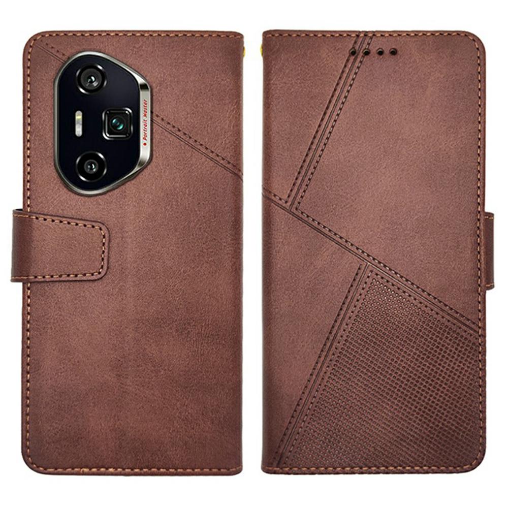

IDEWEI For Honor 300 Ultra Case Leather Wallet Phone Cover Stand Calf Texture Coffee