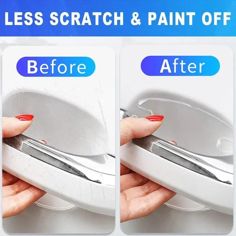 4/8PCS Car Door Handle Bowl Scratch Protective Stickers Universal Invisible Cars Sticker Handle Anti-collision Protection Strip