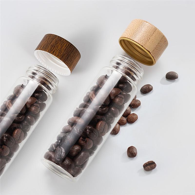 Wooden Holder Coffee Beans Storage Tube 12 Testing Single Dose Coffee Bean Glass Container Wooden Stand