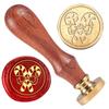 1pc Golden Tone Brass Wax Seal Stamp Head with Wooden Handle for Envelopes Invitations Gift Card Candy Cane 83x22mm Stamps: 25x14.5mm
